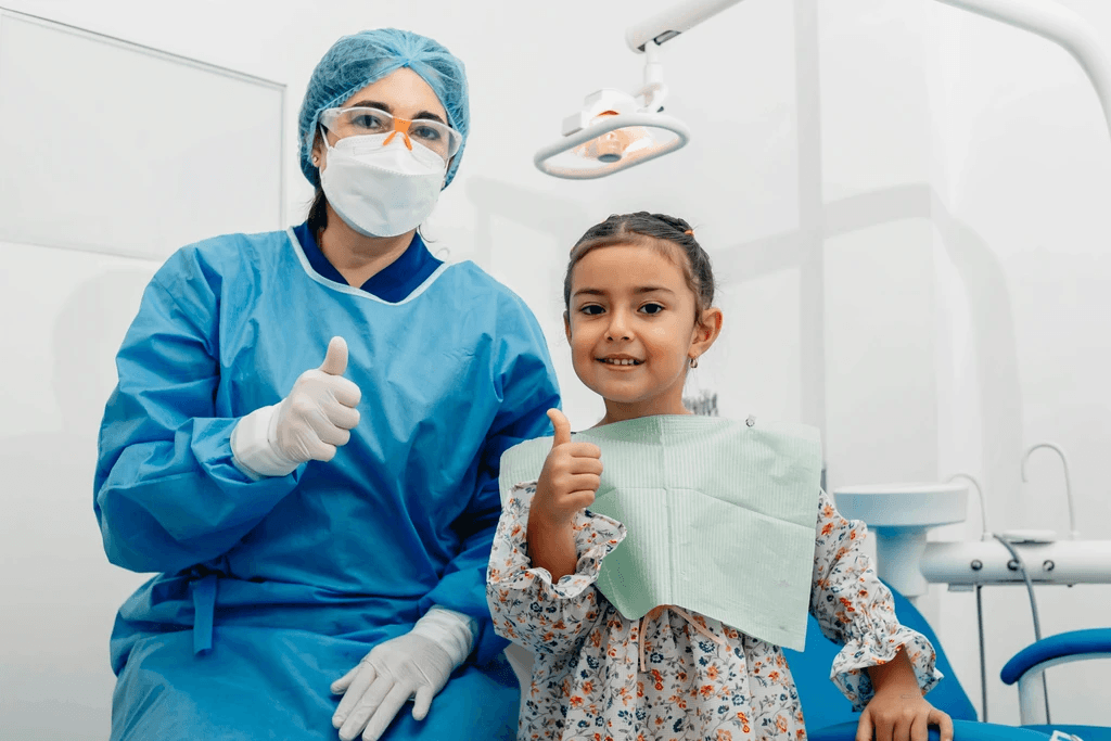 Smiling pediatric dentist